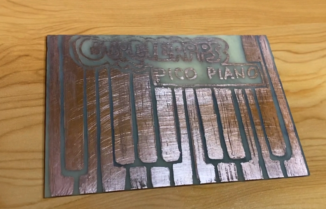 pico piano result after being etched