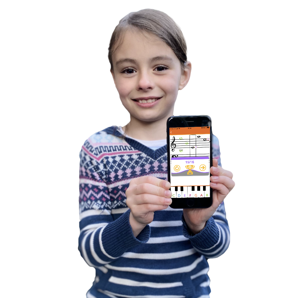 girl holding phone showing sight reading app.png