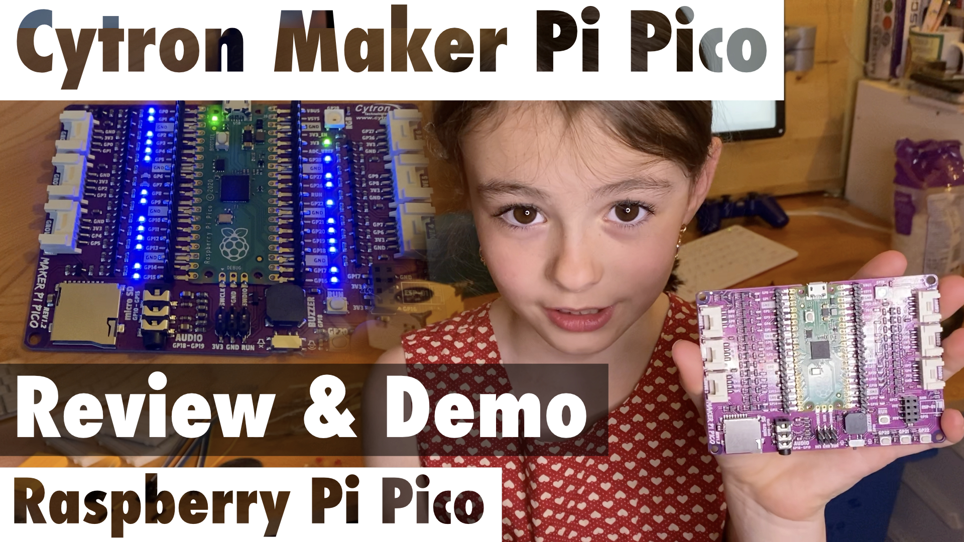 girl holding a cytron maker pi pico