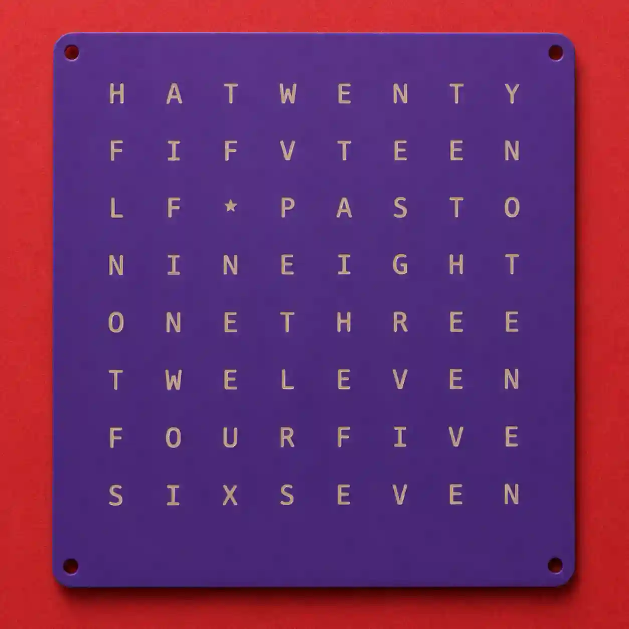 Word Clock Faceplate