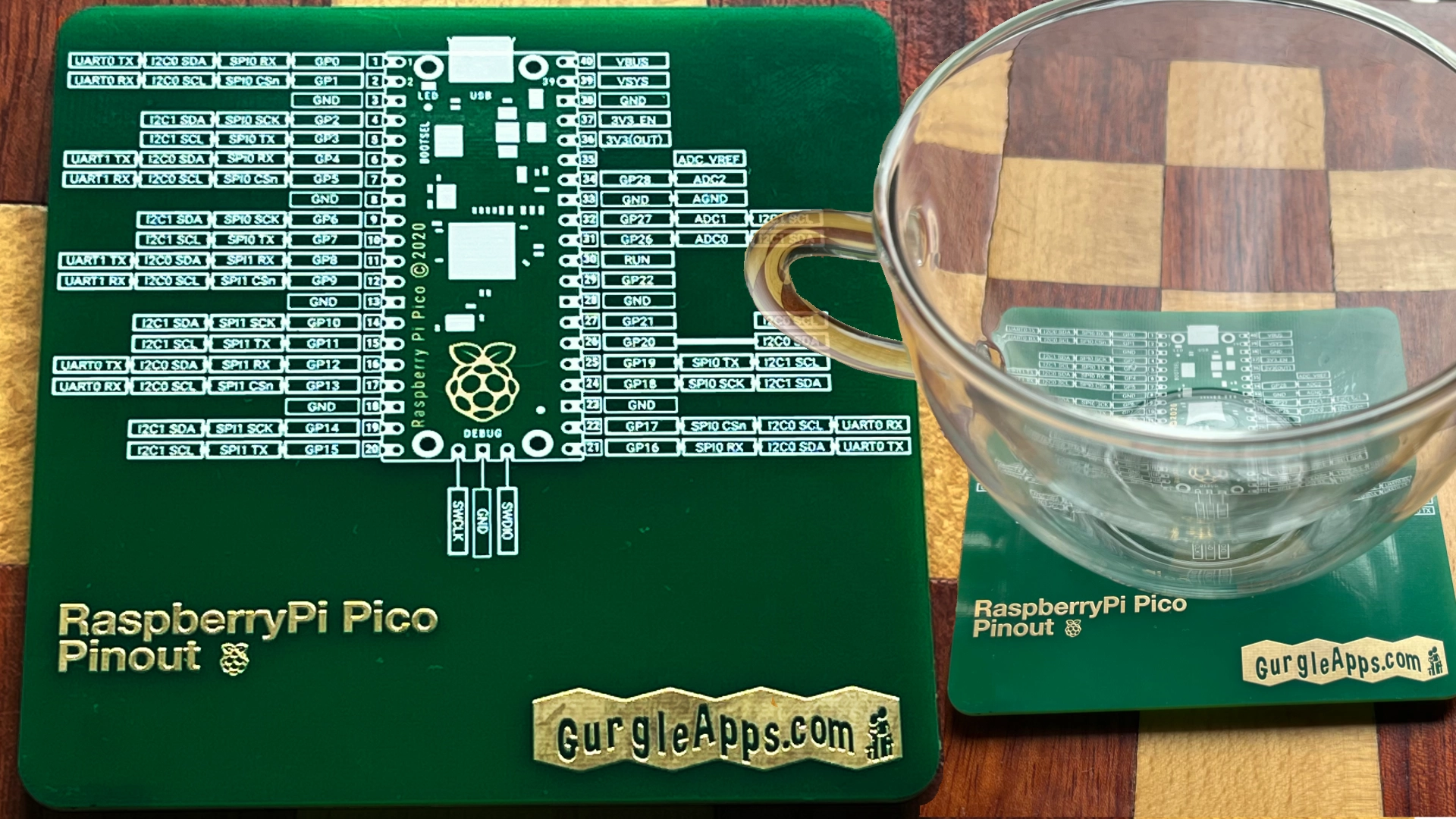 Raspberry Pi Pico Coaster electronic PCB Board Collage