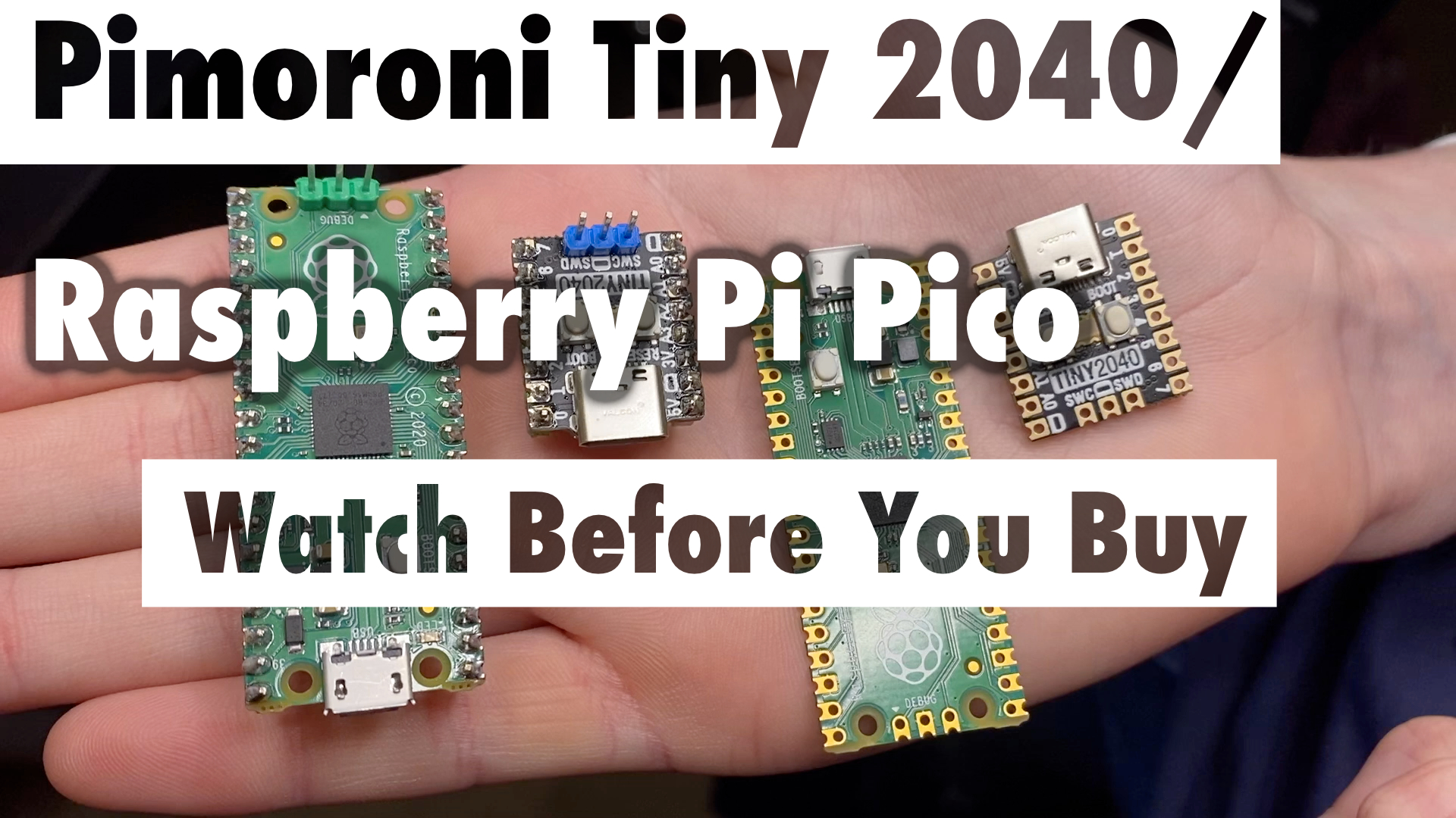 tiny 2040 and raspberry pi pico in a hand
