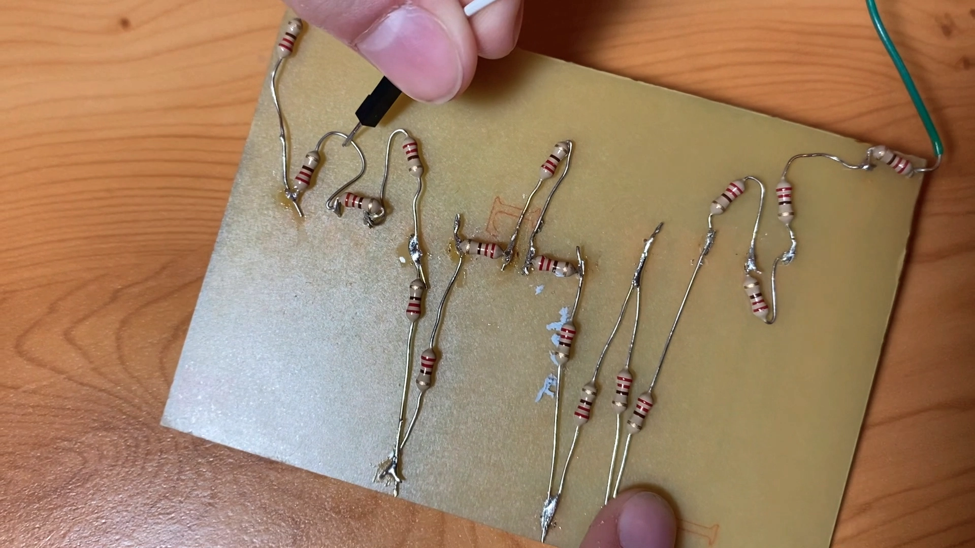 pico piano resistors connected to back of copper plate