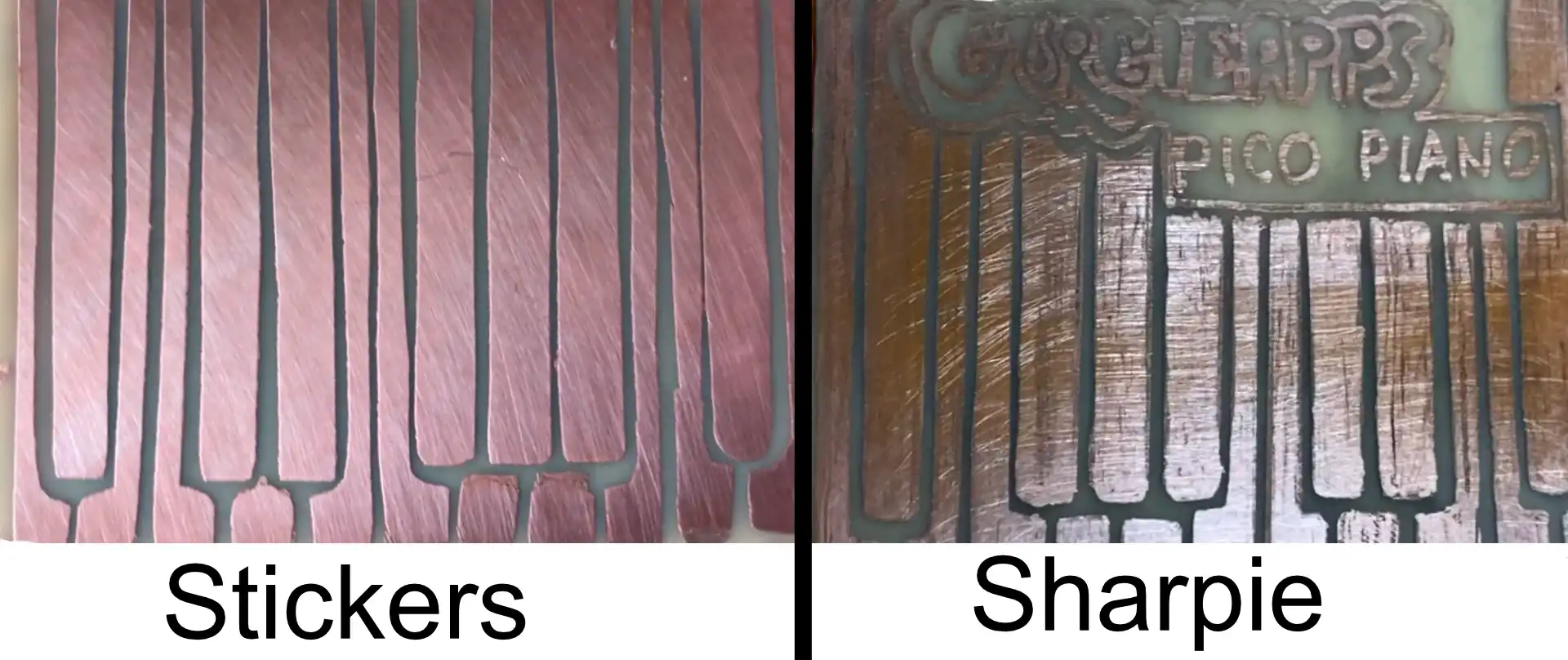 pico piano sharpie vs sticker comparison